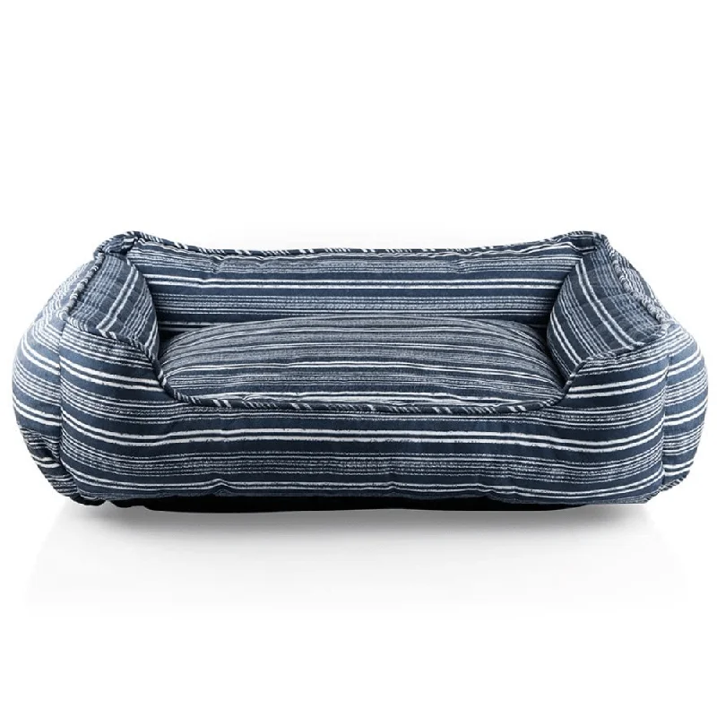 parrot play stand with toys Pawpourri Striped Cuddler Bed for Dogs (Blue Stripe)
