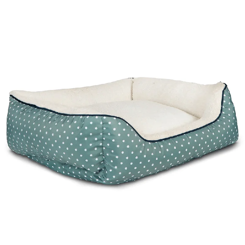 portable pet water dispenser Pawpourri Polka Dot Cuddler Bed for Dogs (Teal)