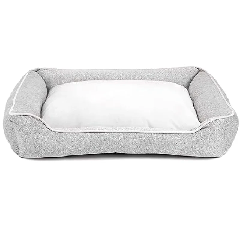 best wet food for senior cats Pawpourri Ultra Soft Bolster Chevron Cuddler Bed for Dogs and Cats (Grey)