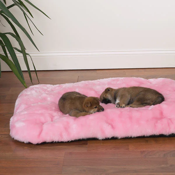 large dog crate heavy duty Pink Fluffy Cloud Dog Bed