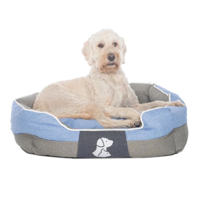 dog winter coat fleece lined Real Pet Store Oxbridge Luxury Dog Beds Blue 4 Sizes