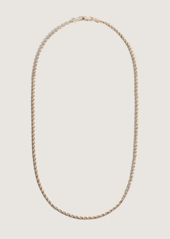 minimalist black diamond studs Rope Chain Necklace
