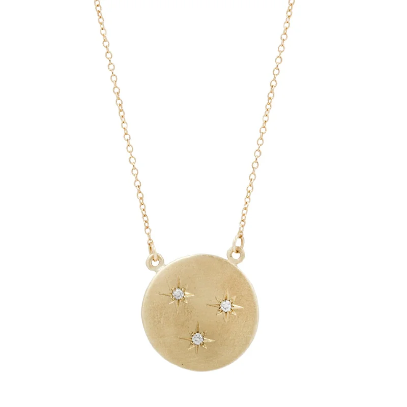 vintage rose gold cameo pendant Starry Sky Circle Necklace