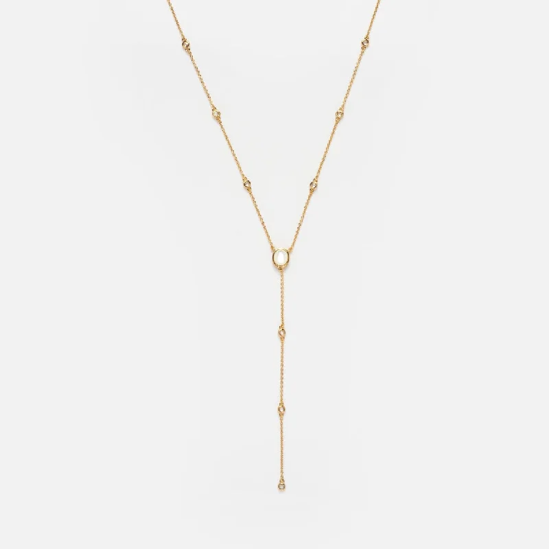 dainty gemstone choker necklace Supernova Y Necklace