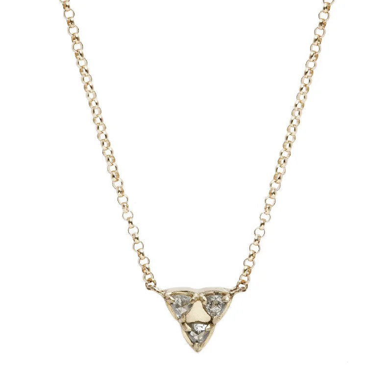 real zircon gemstone bracelet Three Triangle Diamond Necklace