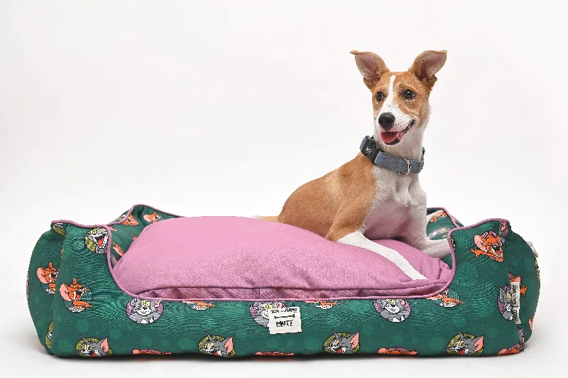 best automatic dog toy ball launcher Tom and Jerry X Mutt of Course Happy Green Bed