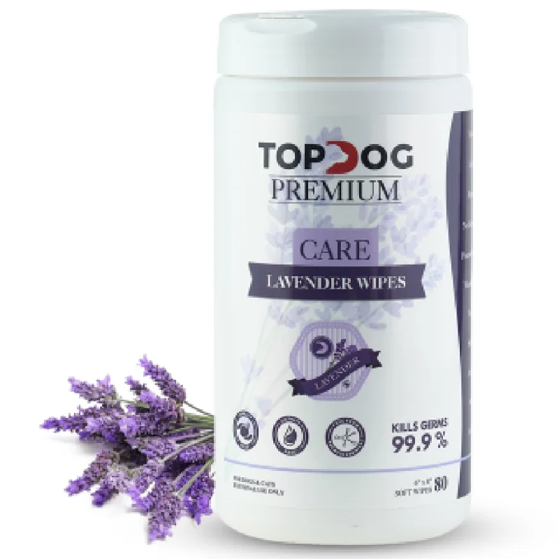 chew-proof water bottle for hamsters TopDog Premium Lavender Sanitizing Wipes for Dogs and Cats