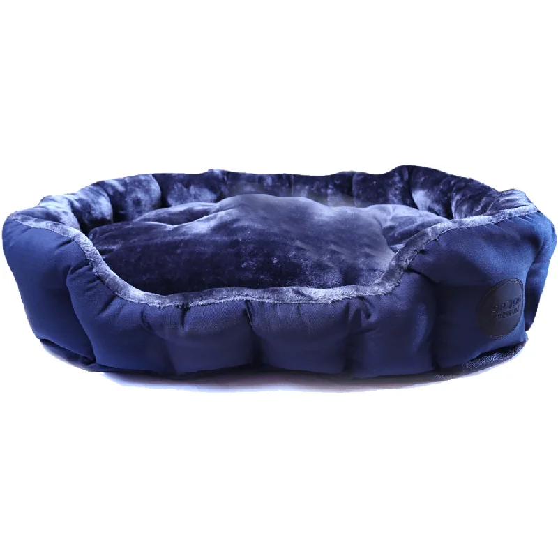 small dog cooling vest lightweight TopDog Premium Rib Stock Oval Lounger Bed for Dogs and Cats (Navy) (Get a Toy Free)