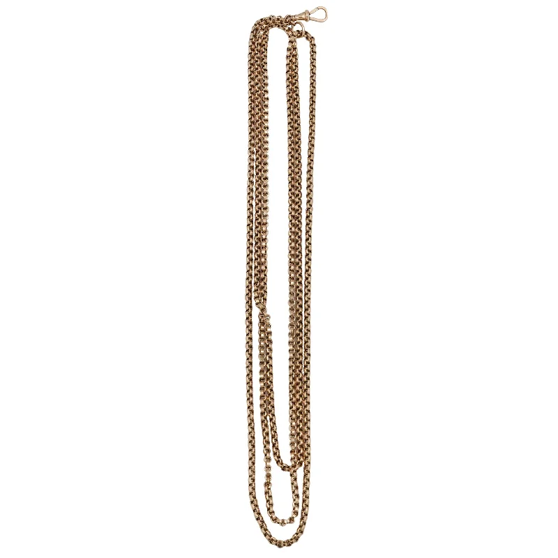 gold initial bracelet personalized Victorian Long Guard Chain