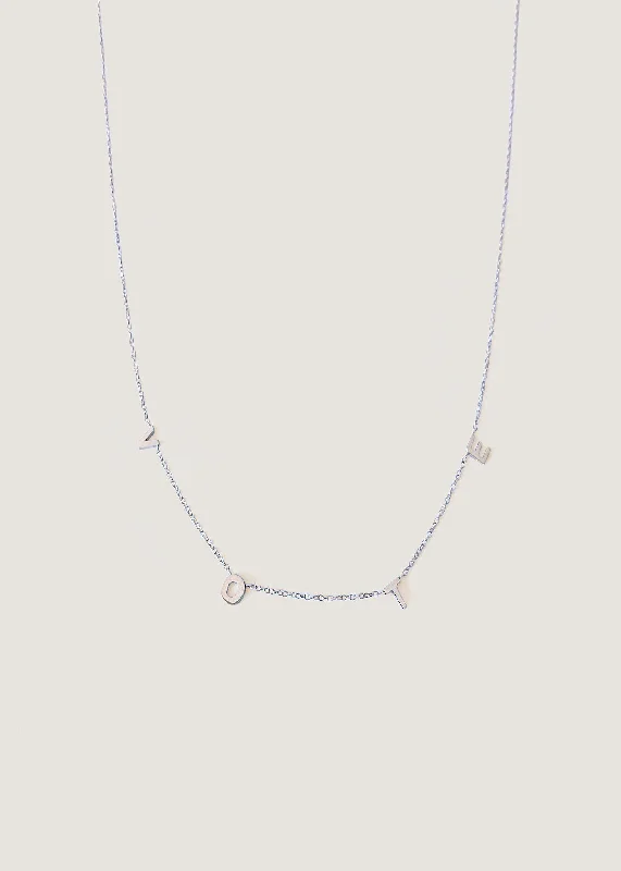 antique filigree wedding band Vote Initial Necklace Silver