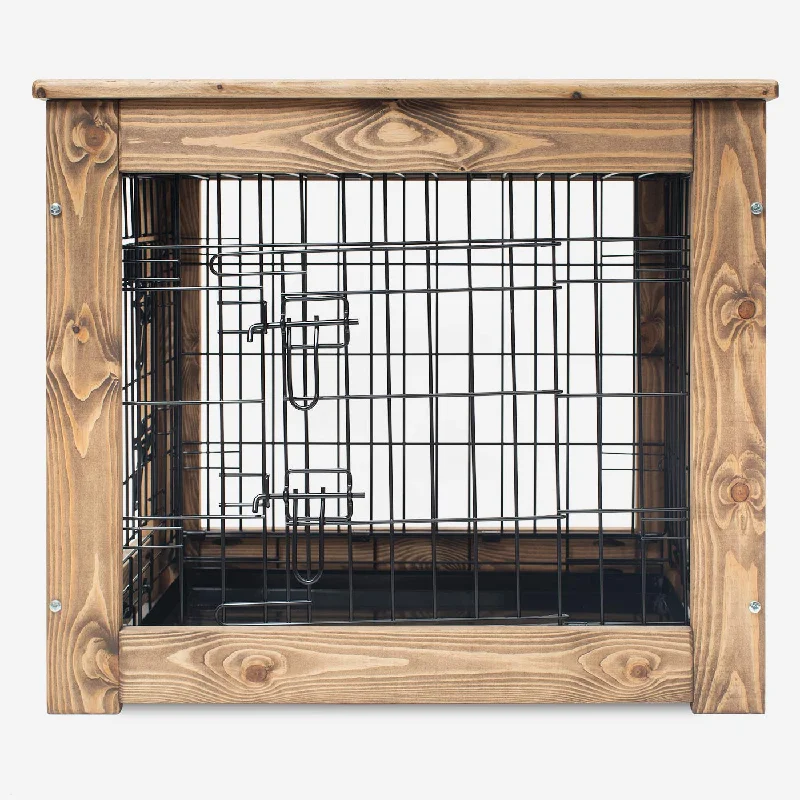 automatic hay feeder for rabbits Wooden Broadsand Crate Surround With Black Crate by Lords & Labradors