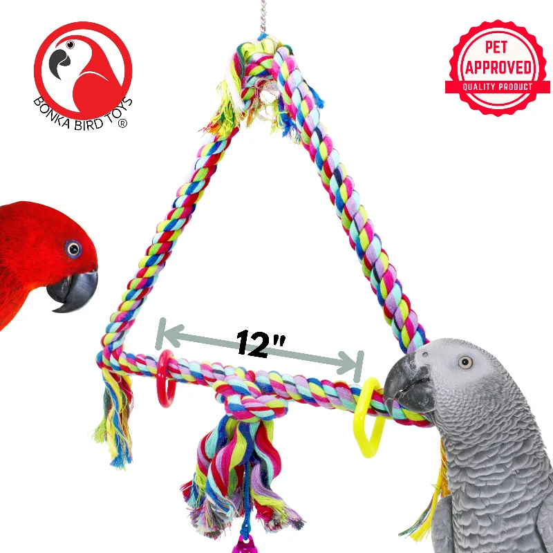 hamster hideout natural coconut shell 1035 Medium Rope Triangle Ring