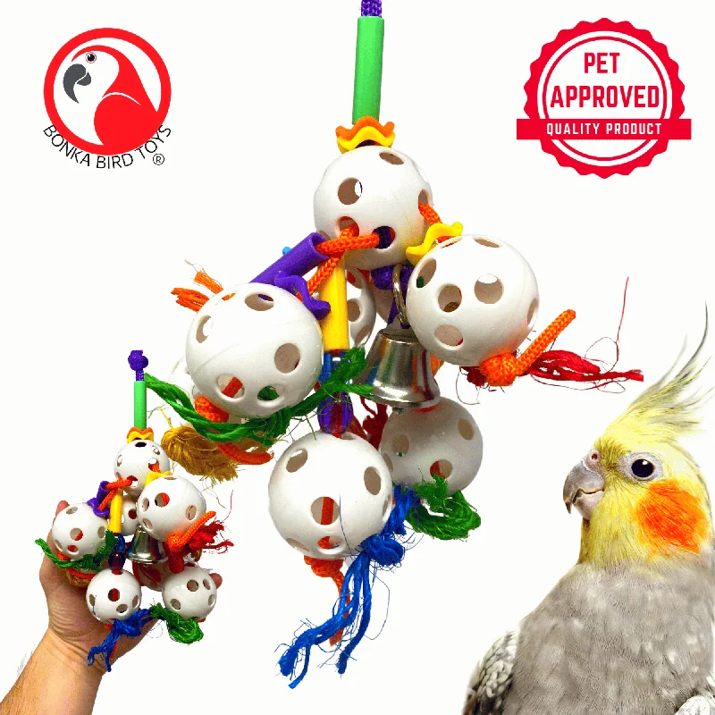 pet carrier trolley bag rolling 1449 Bubbles Bird Toy - Interactive Fun for Small to Medium Birds - Colorful Foraging Playground with Safe Materials