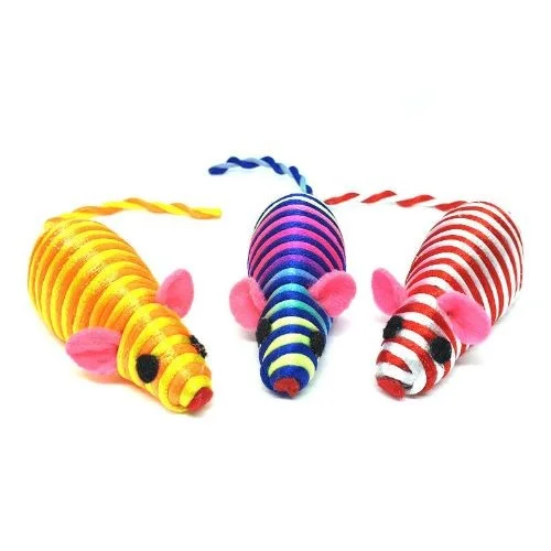 premium parrot foraging toy Ancol Stripey Mice Cat Toy