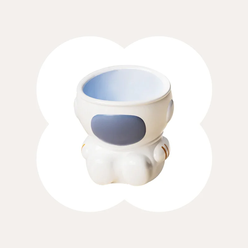 non-toxic reptile decor cave Astronaut and Rocket Cat Bowl