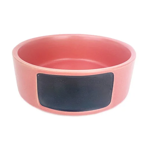 no-mess dog food and water station BARKLEY&BELLACHALK PINK BOWL
