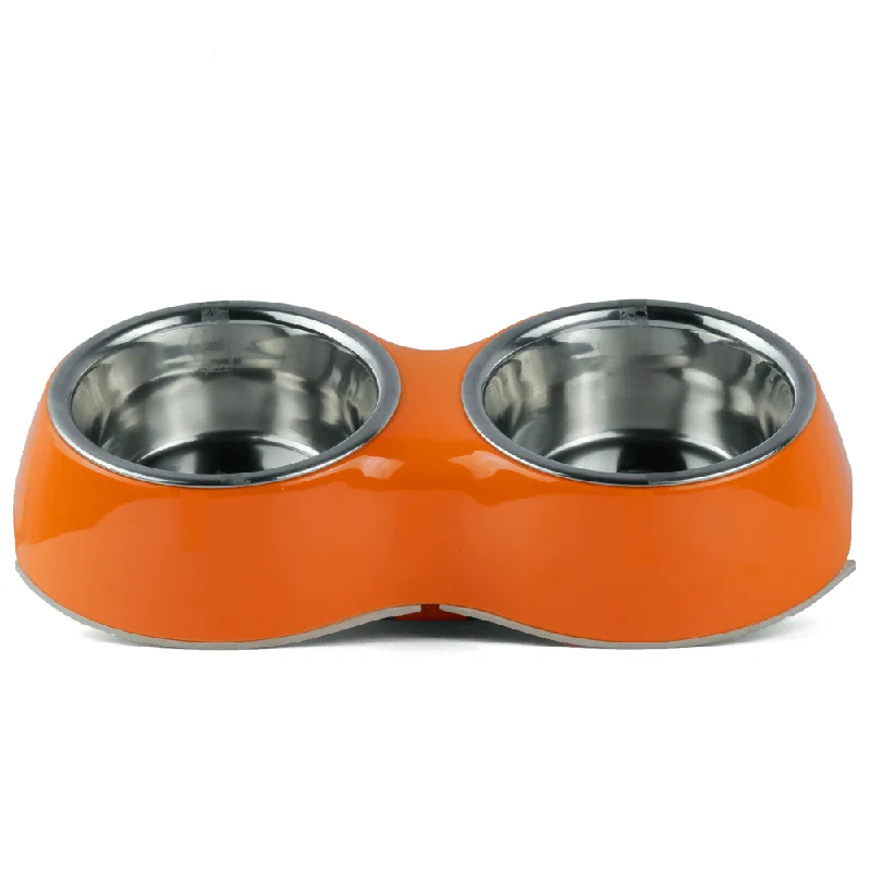 extra-durable scratching post for cats Basil Double Melamine Bowl Dinner Set for Dogs and Cats (Orange)