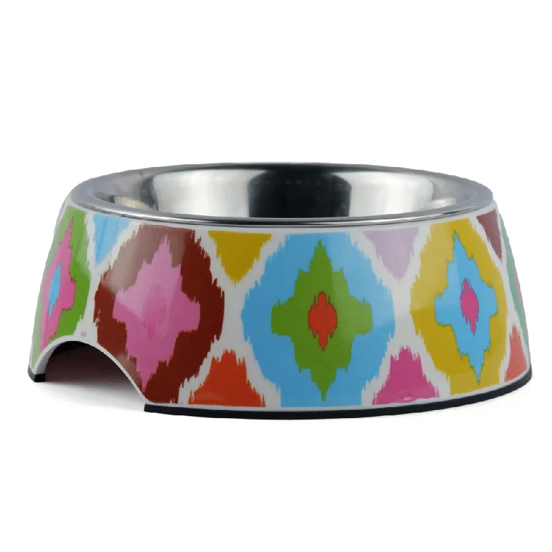 slow feeding mat for dogs Basil Ikkat Print Melamine Bowl for Dogs and Cats
