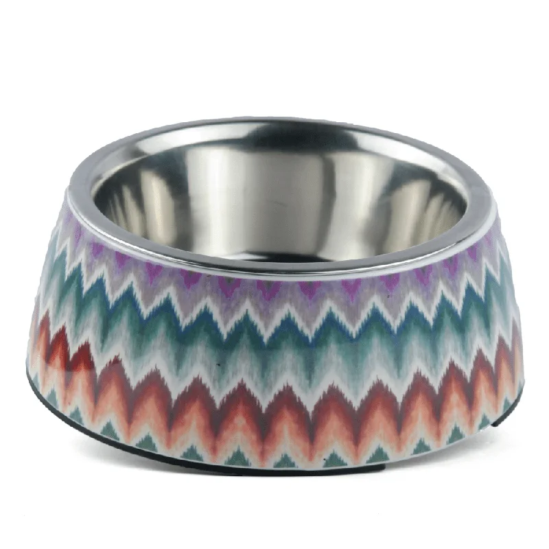 automatic aquarium feeder digital Basil Multizig Print Melamine Bowl for Dogs and Cats