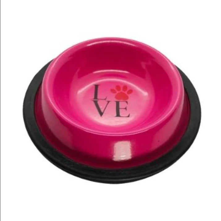 odor-proof cat litter disposal system Baxter & Bella™ Non-Skid Cat Dish - Pink with Paw Decal