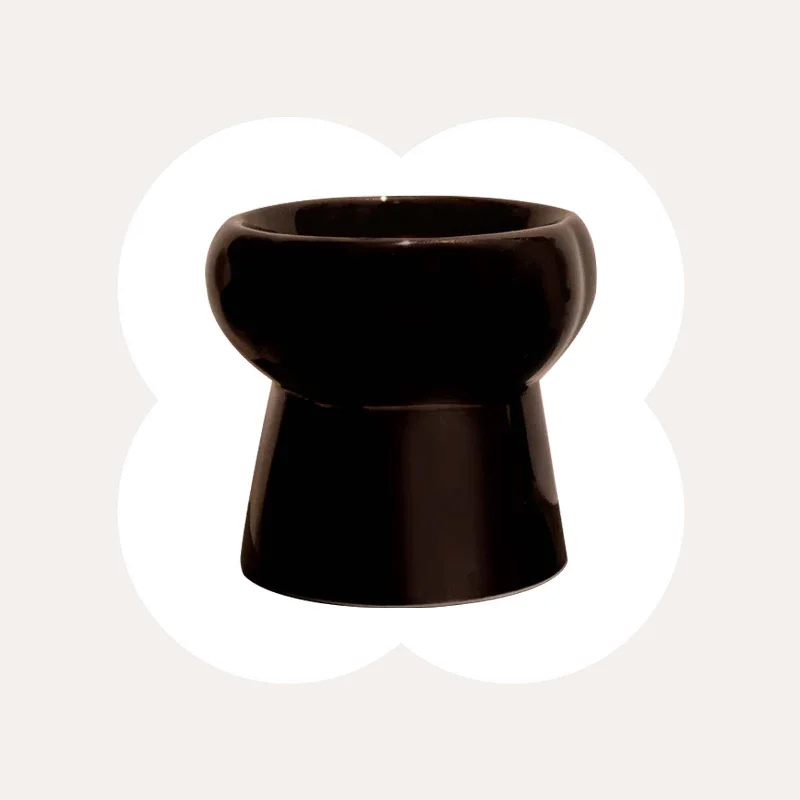retractable pet safety gate Black Ceramic Cat Bowl-For Round Faces