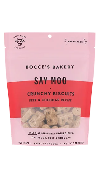 parrot foraging wheel interactive feeder Bocce's Bakery Crunchy Biscuits: Say Moo