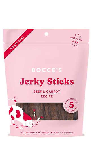 durable dog tug toy for strong chewers Bocce's Bakery Grazers Jerky Sticks: Beef & Carrot