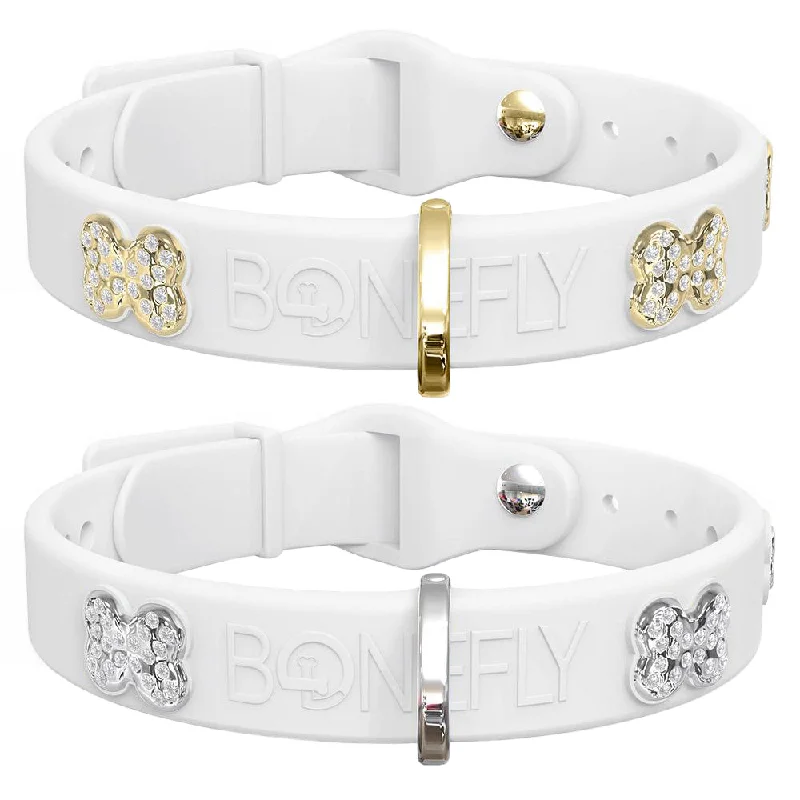self-cleaning pet grooming brush Boneflex Crystal Dog Collar