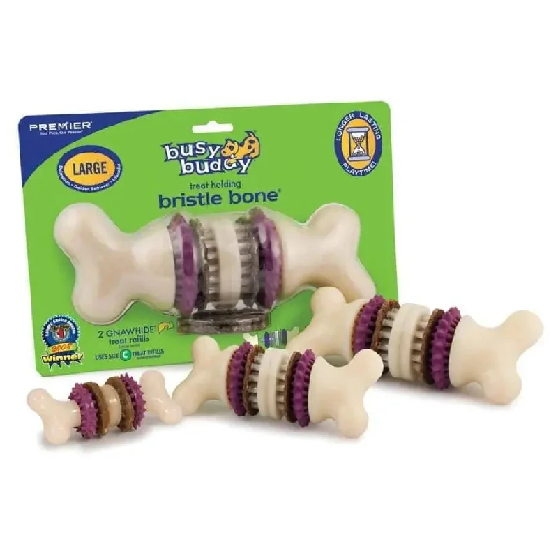 best flea spray for home use Busy Buddy Bristle Bone Chew Toy Multi-Color