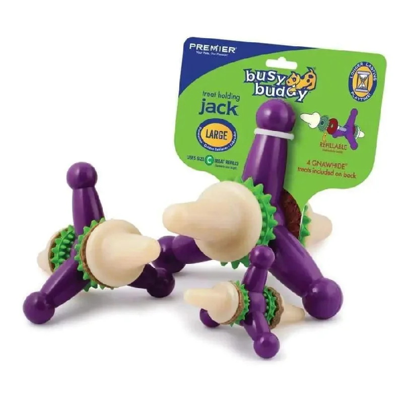 best bird travel cage lightweight Busy Buddy Jack Dog Toy Purple, White
