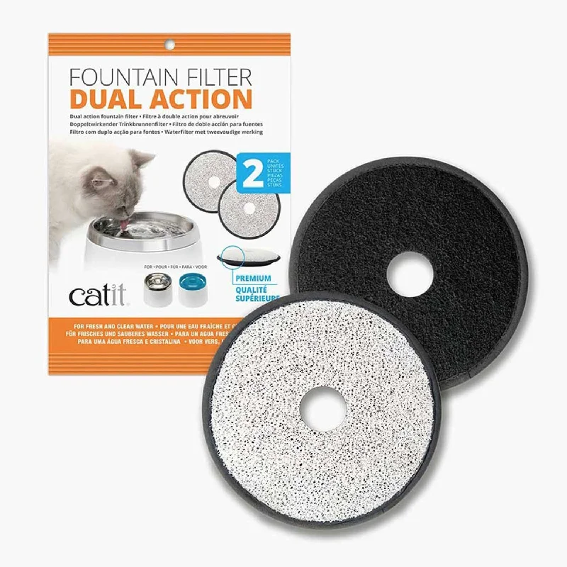lightweight pet backpack carrier Catit Dual Action Fountain Filter - 2 Pack