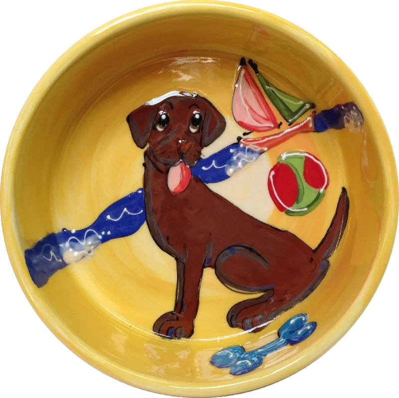 soft travel bed for pets Chocolate Labrador Dog Bowl