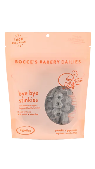 dog seatbelt clip for car safety Bocce's Bakery Soft & Chewy Dailies: Bye Bye Stinkies