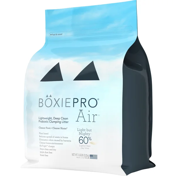 best automatic dog toy ball launcher BoxiePro Air™ Lightweight Deep Clean, Probiotic Clumping Litter 11.5 lb