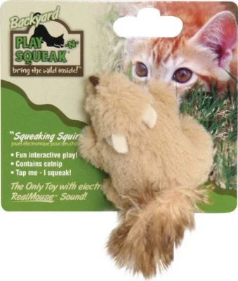collapsible pet travel bowl silicone PLAY-N-SQUEAK Squirrel, Cat Toy by OurPets