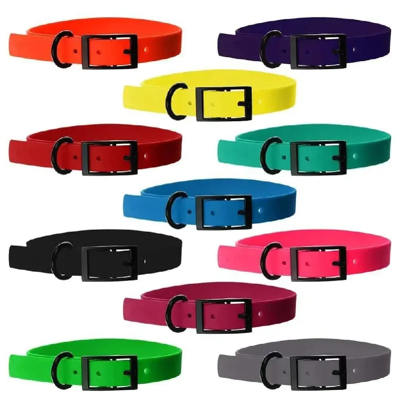 senior dog supplements joint health Dogline Biothane Waterproof Dog Collar Strong Coated Nylon Webbing with Black Hardware Odor- Proof