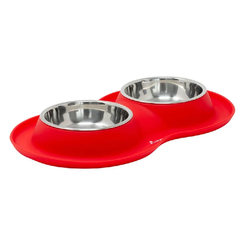 best parrot chew toys for beak health Double Bowl Cat Dog Feeder - Red - S/L/XL
