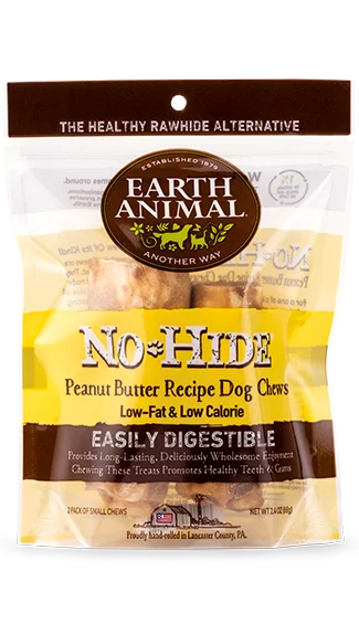 large breed dog food grain-free Earth Animal No Hide Chews: Peanut Butter (2-pack)