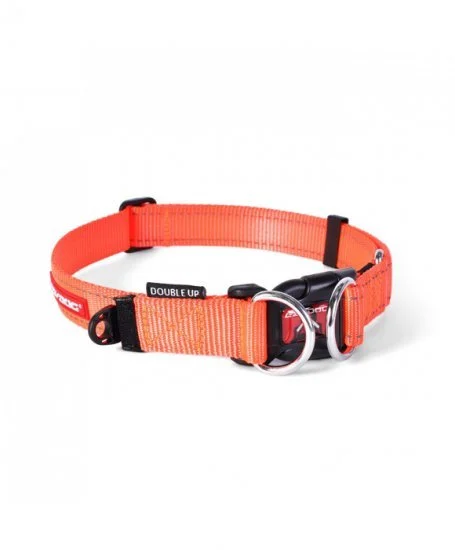 orthopedic dog crate mat EZYDog Double Up Collar Neon Orange