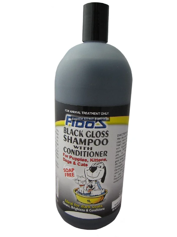 aquarium water filter sponge Fidos Black Gloss Pet Shampoo & Conditioner 1L