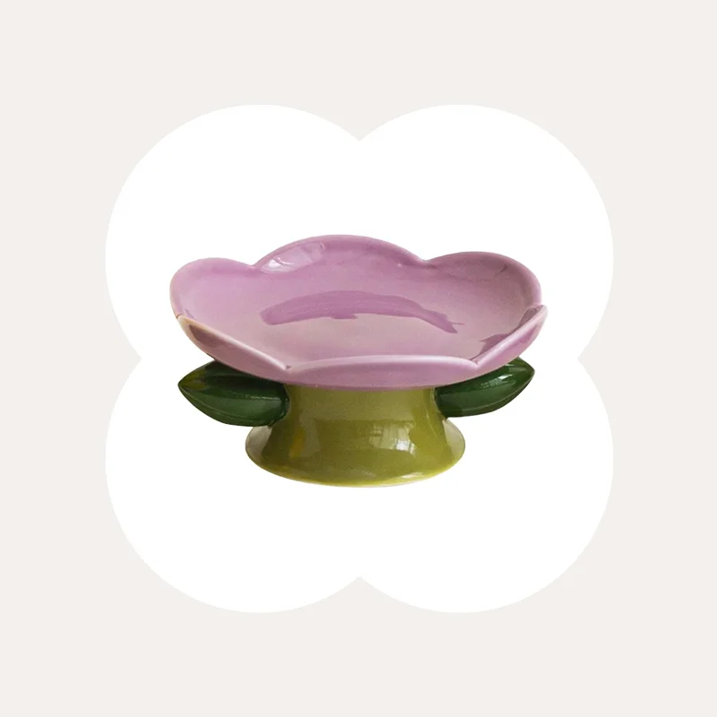 best puppy teething toys Flower Shape Cat Bowl