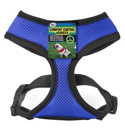 dog stroller for medium dogs Four Paws Comfort Control Dog Harness Blue 1ea/Large