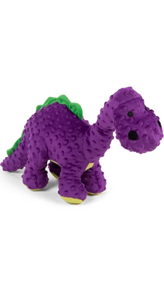 easy-clean bird cage with tray goDog Dog Toy: Dino Brontosaurus (Purple)