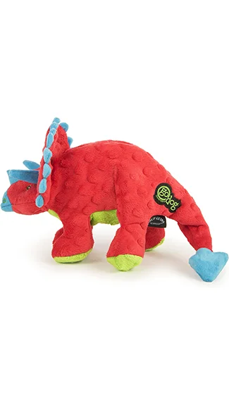 snake terrarium heating pad goDog Dog Toy: Dino Triceratops (Red)