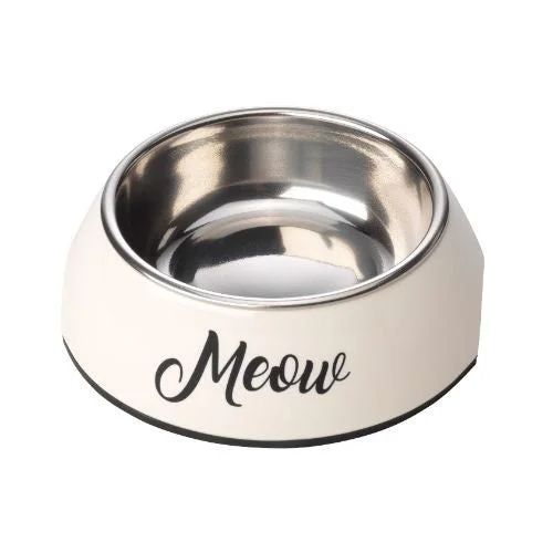 best slow feeder for giant dogs House of Paws Cream Meow Cat Bowl