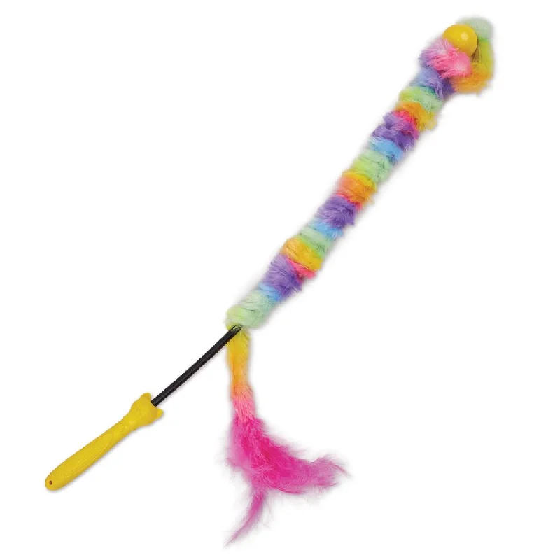 best dog ear wipes natural Kazoo Fluffy Rainbow Tail Cat Toy