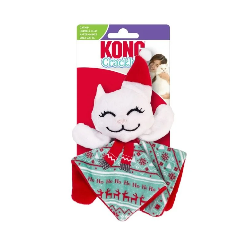 no-slip waterproof dog booties KONG Holiday Crackles Santa Kitty Cat Toy