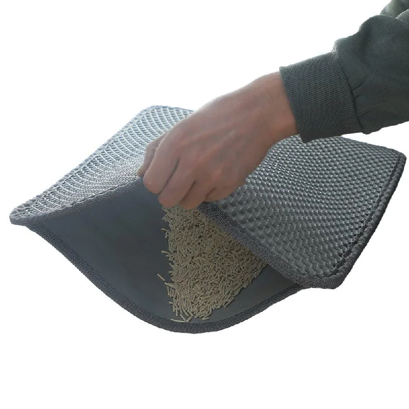 fish tank algae control solution Cat Litter Mat Catcher - Grey Honeycomb Double Layer Design - S / L fish tank algae control solution Cat Litter Mat Catcher - Grey Honeycomb Double Layer Design - S / L