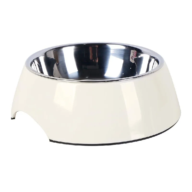 best outdoor ferret enclosure Non Slip Melamine Cat Dog Bowl - Cream White - S/L