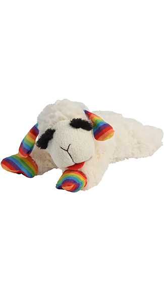 chew-resistant parrot toys durable Multipet: Lamb Chop® Rainbow
